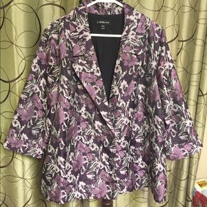 Purple Floral Blazer Jacket- plus size